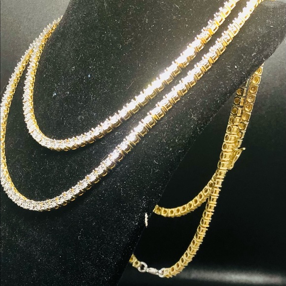 2 REAL DIAMOND TENNIS CHAINS NOT CZ READ POST WOW - Picture 7 of 17